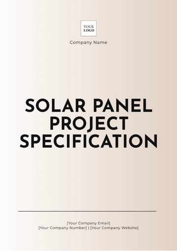 Free Solar Panel Project Specification Template to Edit Online