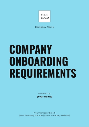 Free Company Onboarding Requirements template to Edit Online