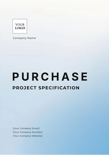 Free Purchase Project Specification Template to Edit Online