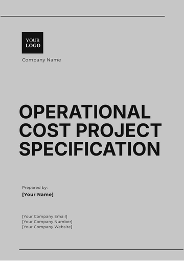 Free Operational Cost Project Specification Template to Edit Online