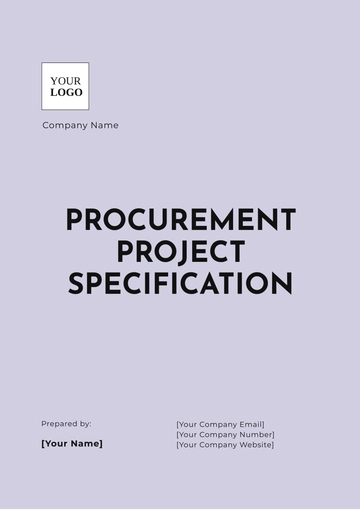 Free Procurement Project Specification Template to Edit Online