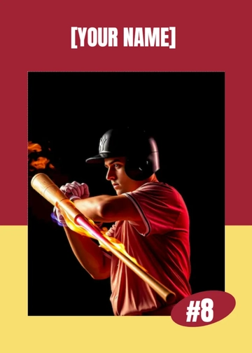 Free Retro Baseball Card Template to Edit Online