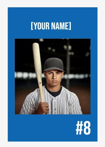 Free Modern Baseball Card Template to Edit Online