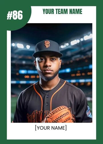 Free Artistic Baseball Card Template to Edit Online