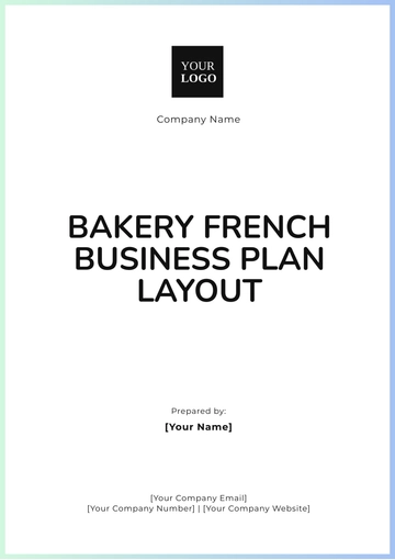 Free Bakery French Business Plan Layout Template to Edit Online