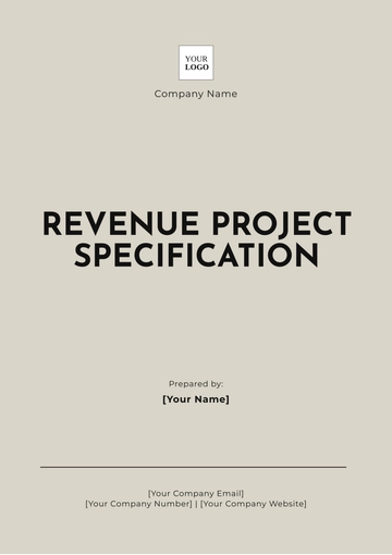 Free Revenue Project Specification Template to Edit Online