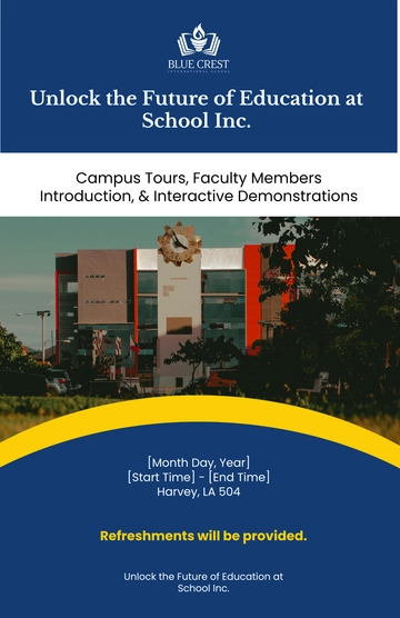 Free School Open House Poster Template to Edit Online