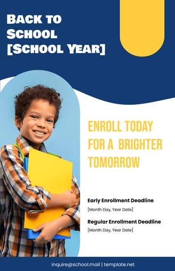 Free School Enrollment Poster Template to Edit Online