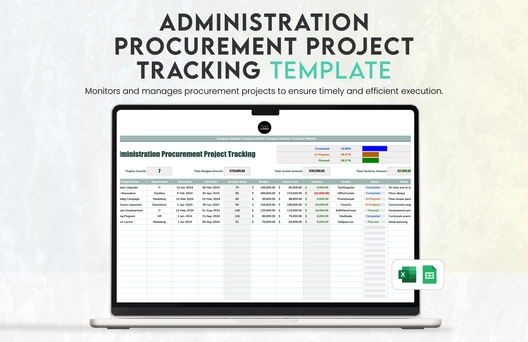 Administration Procurement Project Tracking Template