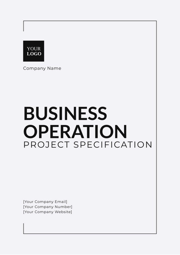 Free Business Operation Project Specification Template to Edit Online