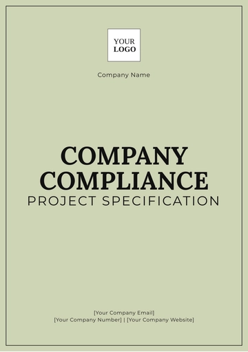 Free Company Compliance Project Specification Template to Edit Online