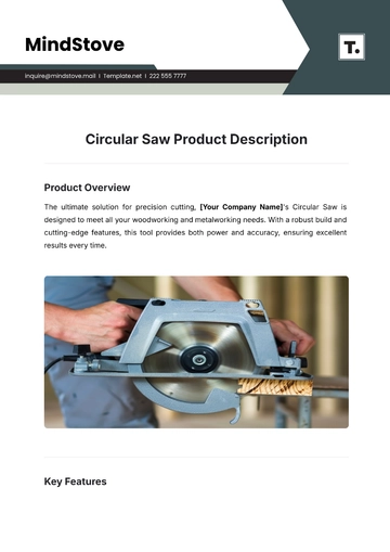 Free Circular Saw Product Description Template to Edit Online