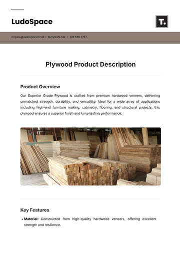 Free Plywood Product Description Template to Edit Online