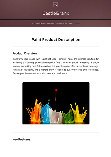 Free Paint Product Description Template to Edit Online