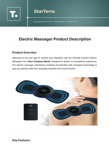 Free Electric Massager Product Description Template to Edit Online
