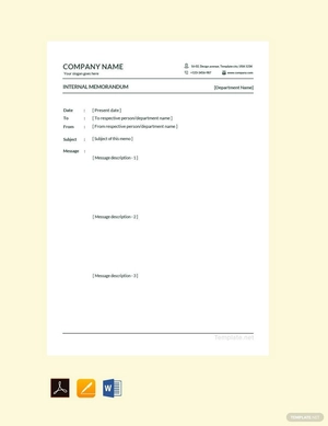 Sample Internal Memo Template