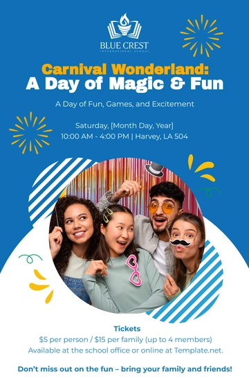 Free School Carnival Poster Template to Edit Online
