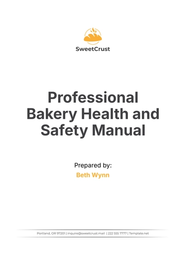 Free Professional Bakery Health and Safety Manual Template to Edit Online