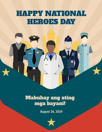 Free Vintage National Heroes Day Flyer Template to Edit Online