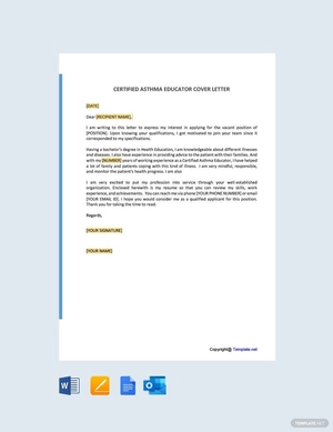 Certified Asthma Educator Cover Letter