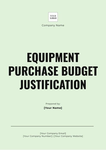 Free Equipment Purchase Budget Justification Template to Edit Online