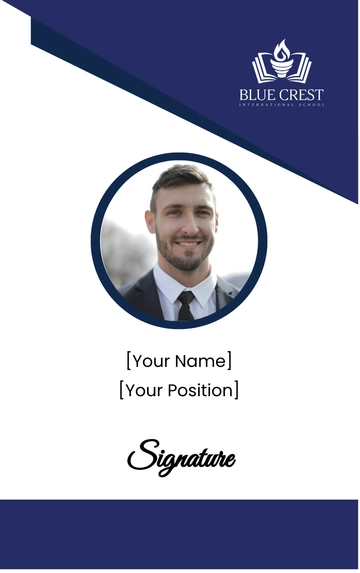 Free School Employee ID Card Template to Edit Online