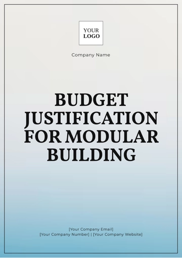 Free Budget Justification for Modular Building Template to Edit Online
