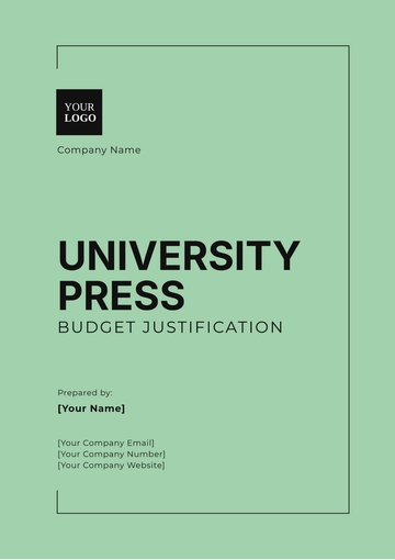 Free University Press Budget Justification Template to Edit Online