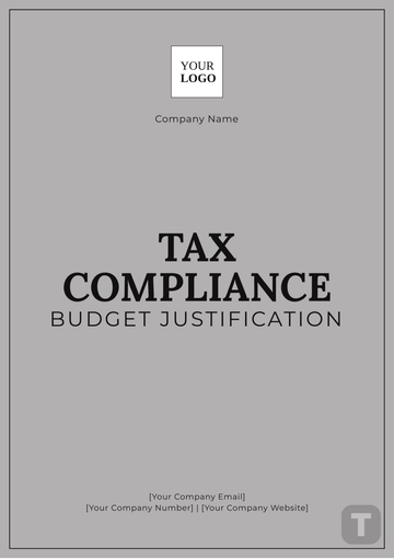 Free Tax Compliance Budget Justification Template to Edit Online