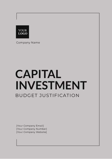 Free Capital Investment Budget Justification Template to Edit Online