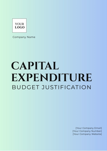 Free Capital Expenditure Budget Justification Template to Edit Online