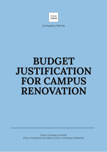 Free Budget Justification for Campus Renovation Template to Edit Online