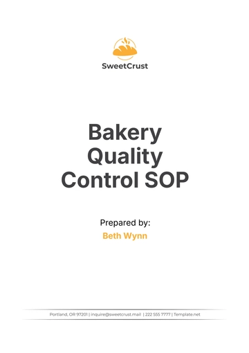Free Bakery Quality Control SOP Template to Edit Online