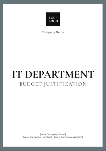 Free IT Department Budget Justification Template to Edit Online