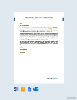 Computer Operations Manager Cover Letter