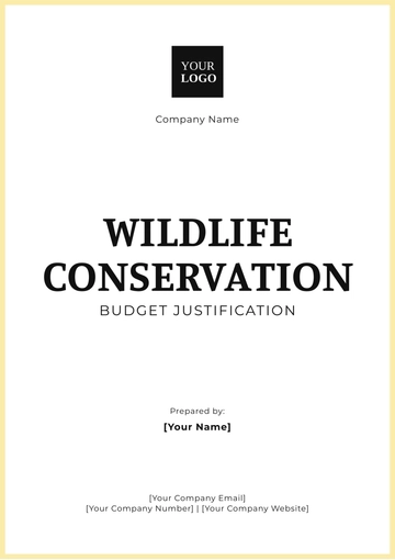 Free Wildlife Conservation Budget Justification Template to Edit Online
