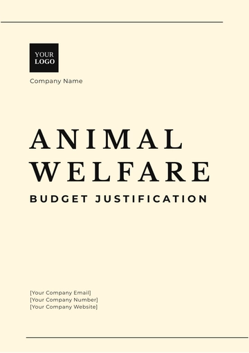 Free Animal Welfare Budget Justification Template to Edit Online