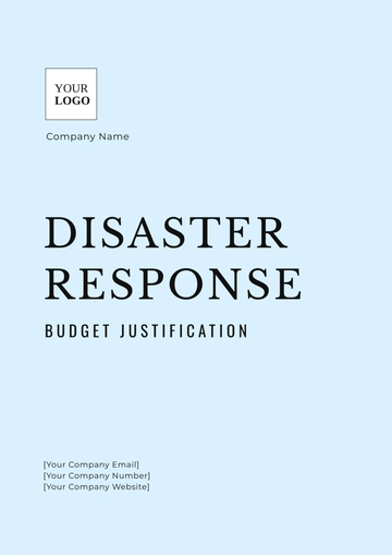 Free Disaster Response Budget Justification Template to Edit Online