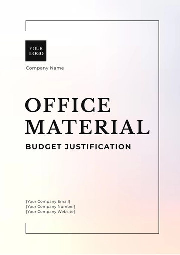 Free Office Material Budget Justification Template to Edit Online