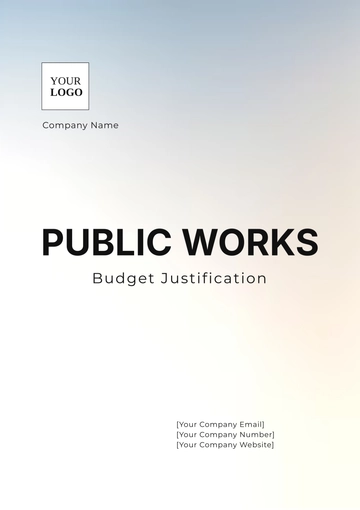 Free Public Works Budget Justification Template to Edit Online