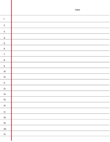 Free Numbered Lined Paper Template to Edit Online