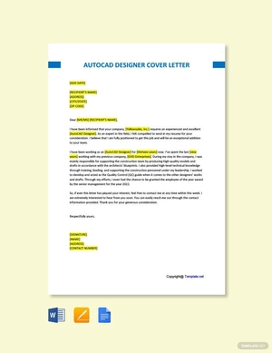 AutoCAD Designer Cover Letter