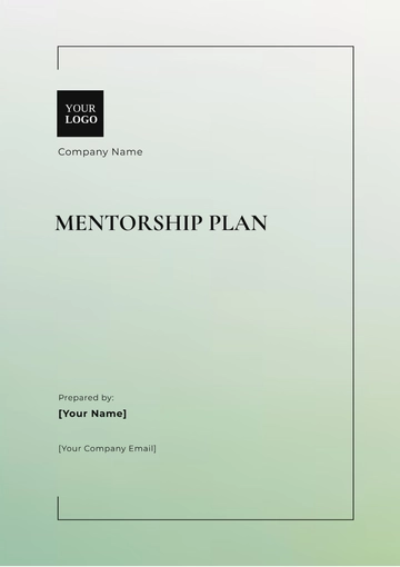 Free Mentorship Plan Template to Edit Online