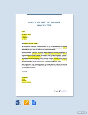 Corporate Meeting Planner Cover Letter