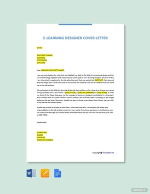 E-Learning Designer Cover Letter
