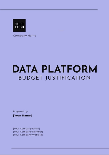 Free Data Platform Budget Justification Template to Edit Online