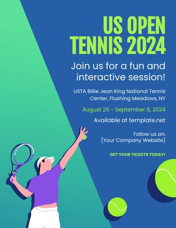Free US Open Tennis Flyer Template to Edit Online