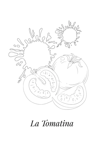 Free La Tomatina Drawing Template to Edit Online