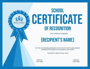 Free School Certificate of Recognition Template to Edit Online