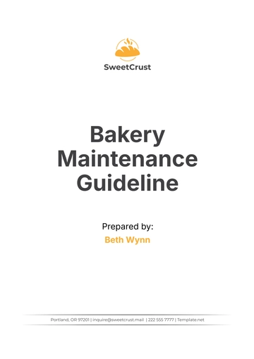 Free Bakery Maintenance Guideline Template to Edit Online